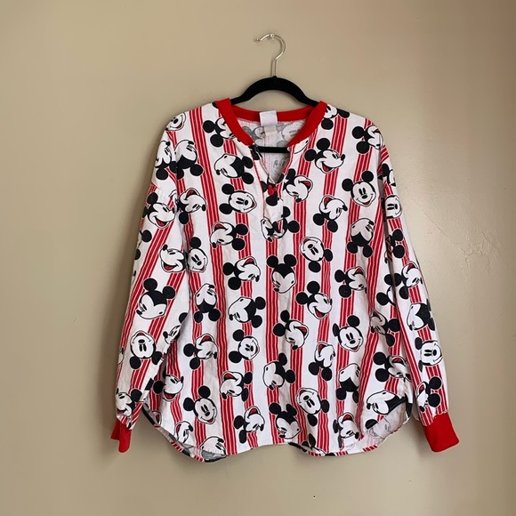 Disney Mickey Mouse Face Pullover shirt cotton vintage 90’s top - Picture 1 of 8